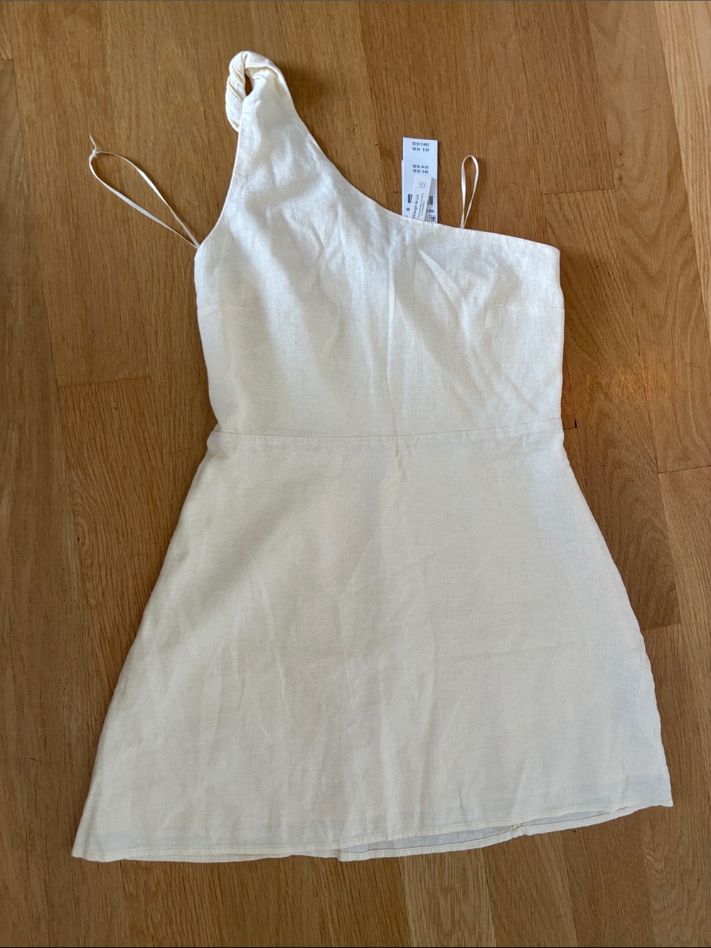 Hollister One-Shoulder butter yellow linen Mini Dress